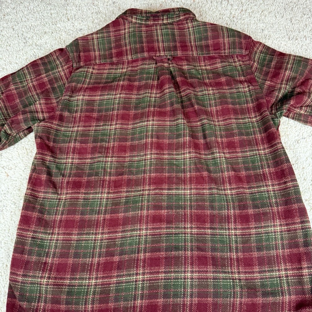 Orvis Red Green Plaid Button Up Flannel Shirt W/ Pockets Men's Large - Picture 7 of 9
